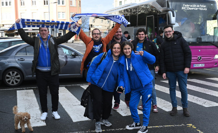 Cinco buses de aficionados partirán este domingo a las 17.30 horas desde Riazor