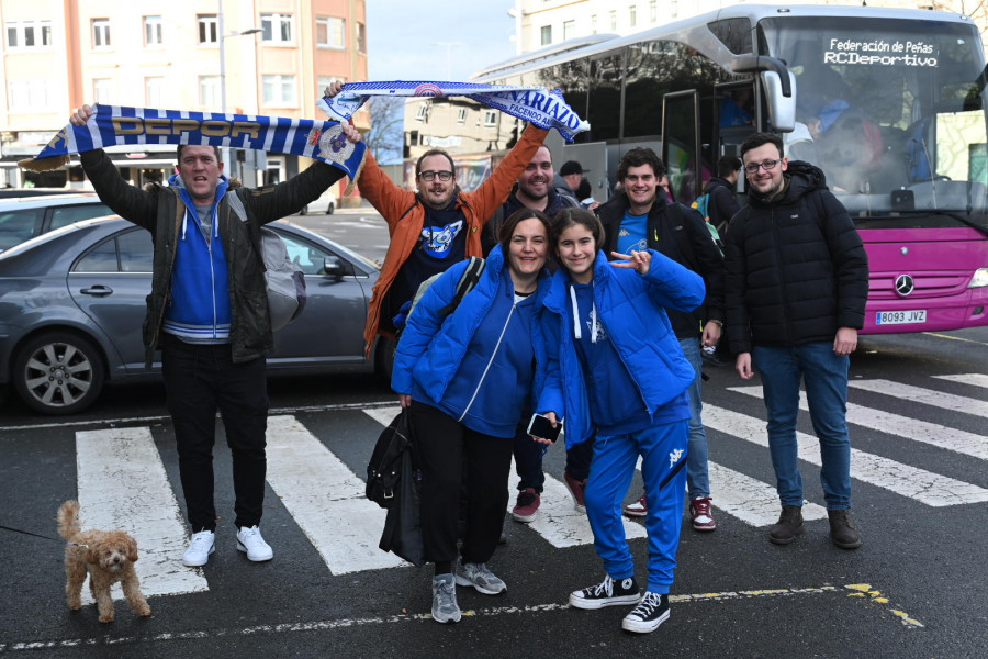 Cinco buses de aficionados partirán este domingo a las 17.30 horas desde Riazor