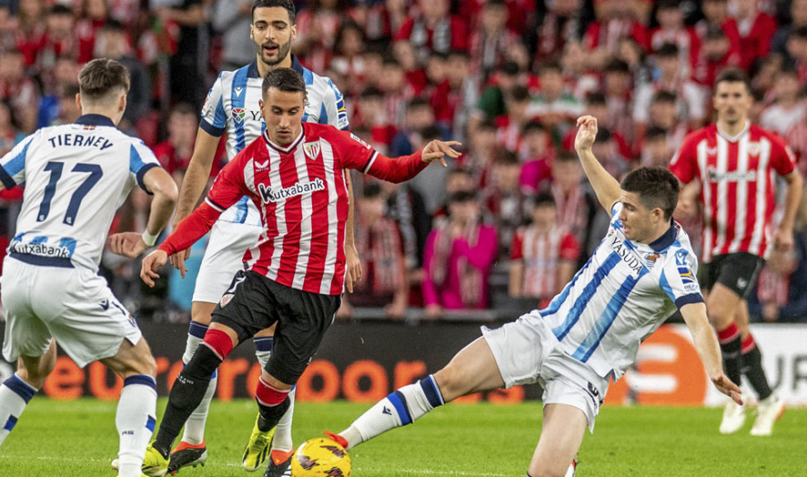 El Athletic se afianza en zona Champions y deja a la Real a nueve puntos (2-1)