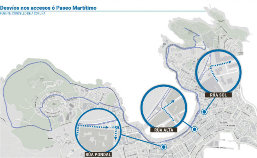 Carrera ciclista O Gran Camiño en A Coruña: cortes de tráfico y transporte a centros educativos
