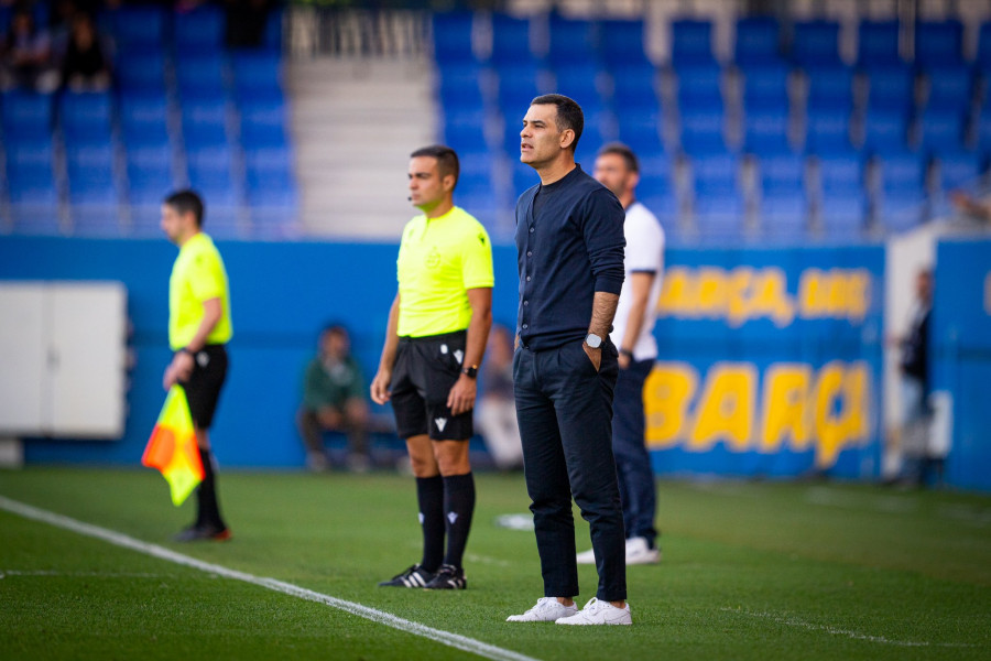 La plantilla del Barça Atlètic lanza la presión al Depor