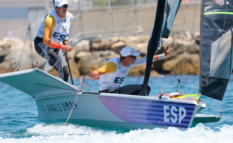 Botín y Trittel (49er), terceros en la general en el ecuador de la competición