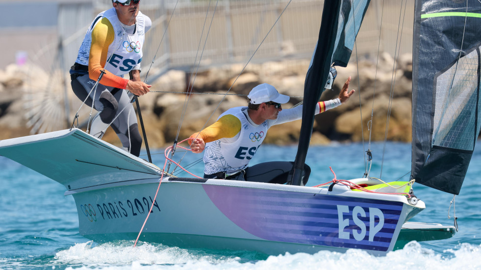 Botín y Trittel (49er), terceros en la general en el ecuador de la competición
