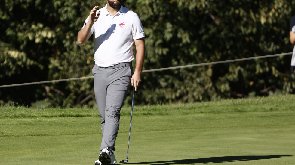 Rahm, con Patrick Reed y Sam Bairstow en las dos últimas jornadas del Abierto de España