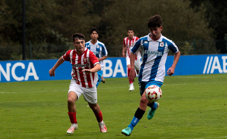 Un gol de Rubén tumba al Sporting y permite al Juvenil ser líder en solitario (1-0)