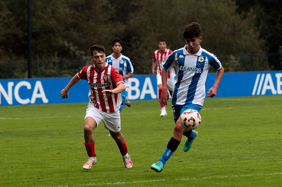 Un gol de Rubén tumba al Sporting y permite al Juvenil ser líder en solitario (1-0)