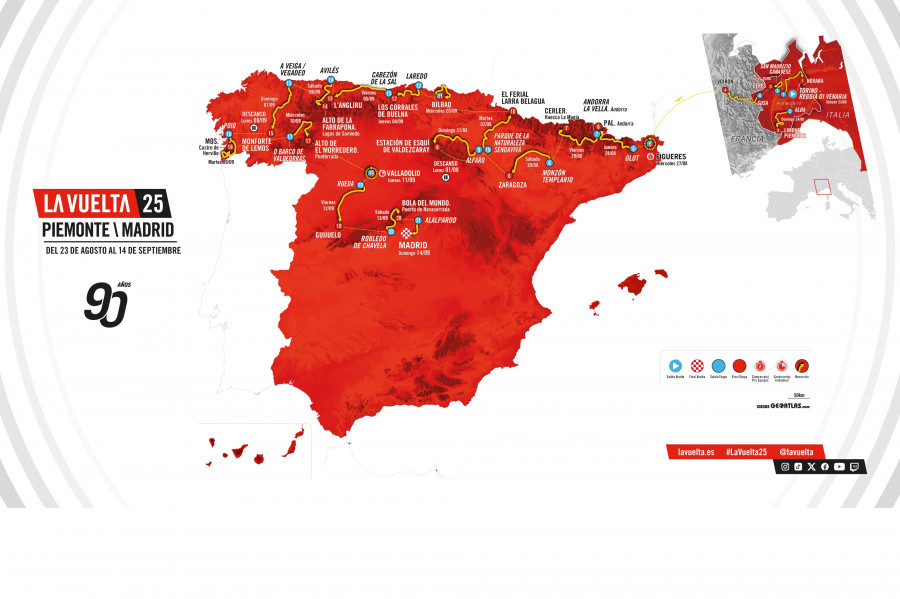 La Vuelta celebra su 90 aniversario con un recorrido centrado en el norte de España