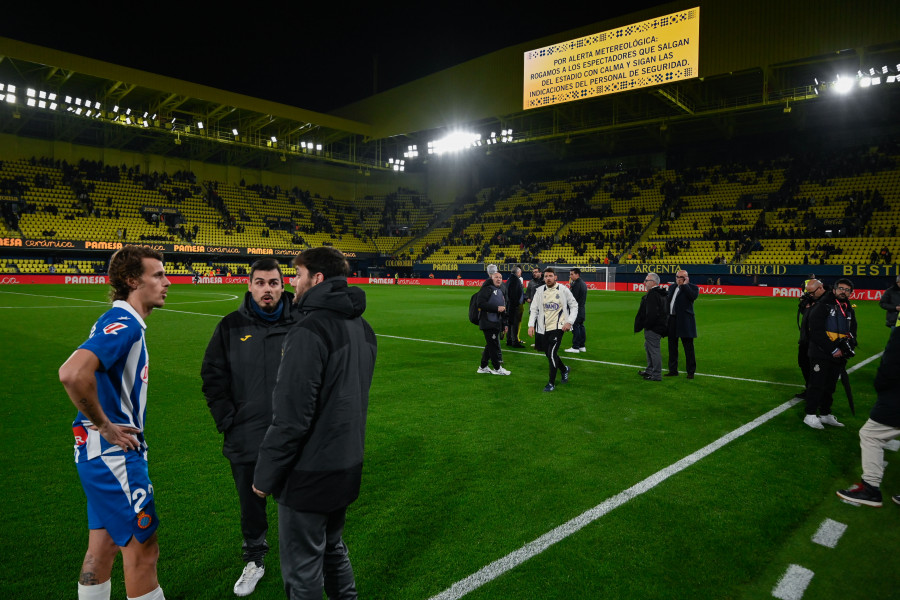 Suspendido el partido Villarreal-Espanyol por la emergencia meteorológica