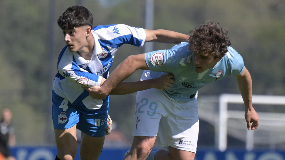 Las imágenes del derbi juvenil entre el Dépor y el Celta