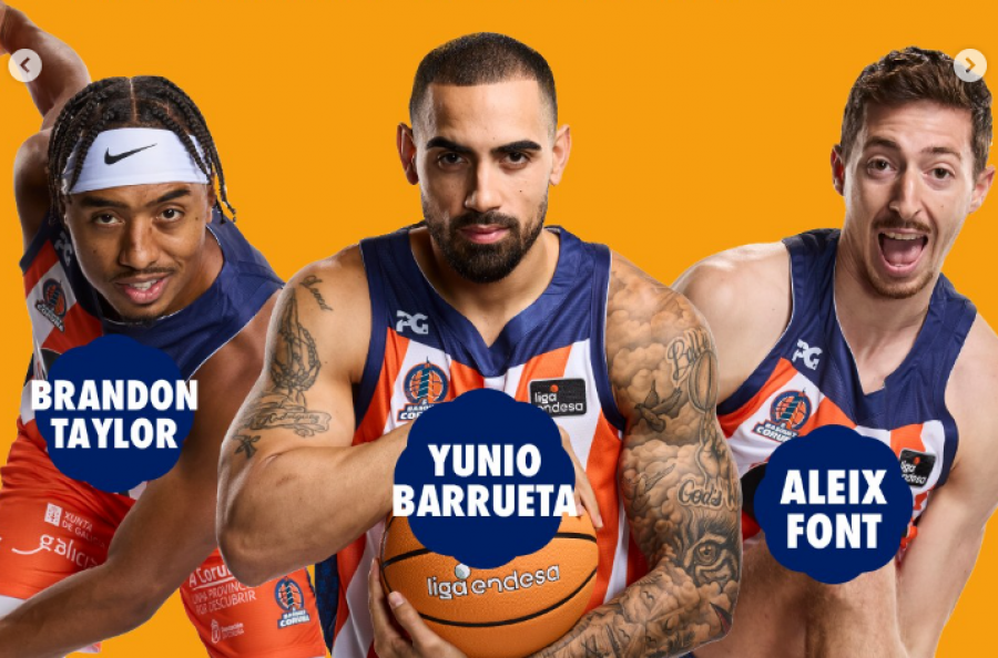 Brandon Taylor, Barrueta y Aleix Font del Básquet Coruña firmarán autógrafos en El Corte Inglés