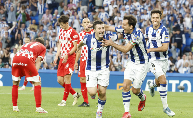La Real Sociedad vence al Girona  'in extremis' (3-2)