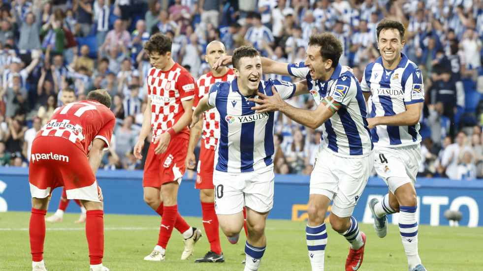 La Real Sociedad vence al Girona  'in extremis' (3-2)