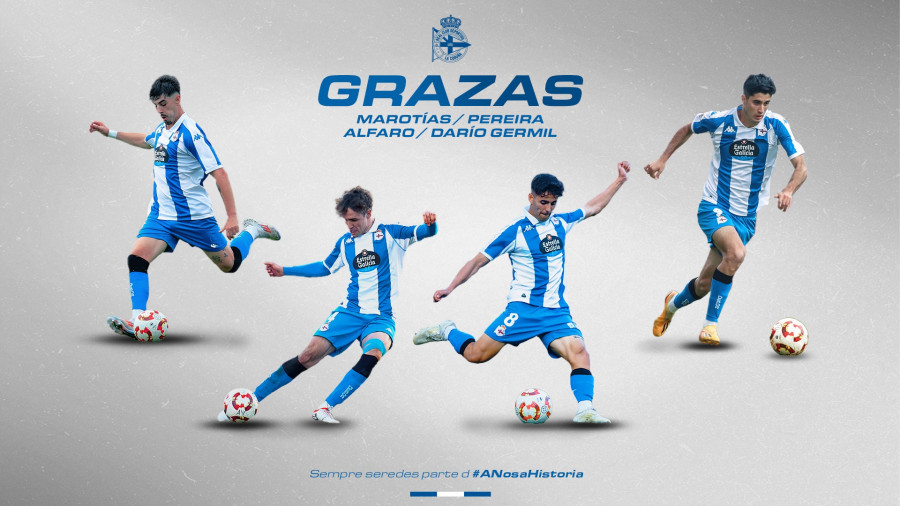 El Deportivo anuncia las salidas de Marotías, Alfaro, Pereira y Germil