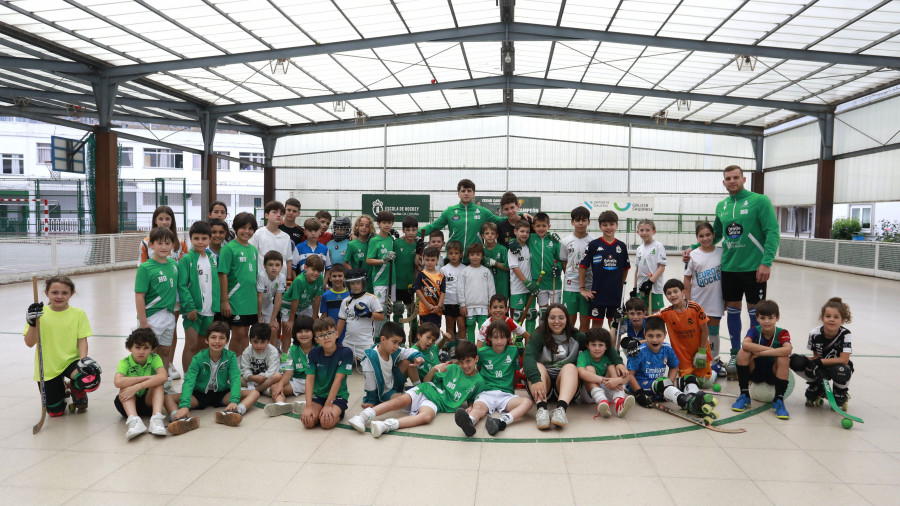 César Carballeira y Nil Cervera, como dos niños más en el Campus del Liceo