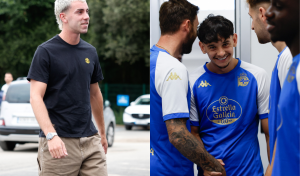 El Deportivo ya está en Abegondo y luce su nueva camiseta de entrenamiento