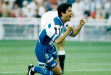 Bebeto celebra un gol con la camiseta del Dépor