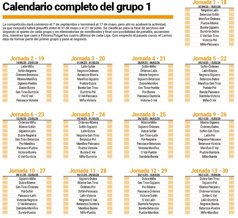 Calendario preferente