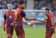 Zakaria Eddahchouri y Yeremay celebran un gol en San Lázaro | Fernando Fernández